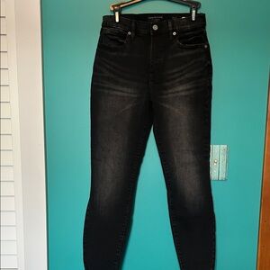 Lucky Brand Black Skinny Jeans - Faded Wash Fray Ankle